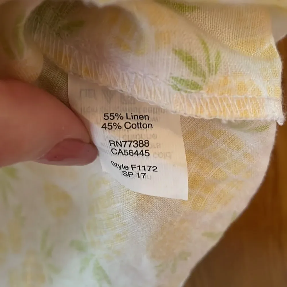 J. Crew Pineapple Print Linen Top XS